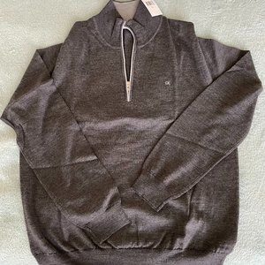 NEW Calvin Klein Men's Sweater with Zipper Charcoal Size Large